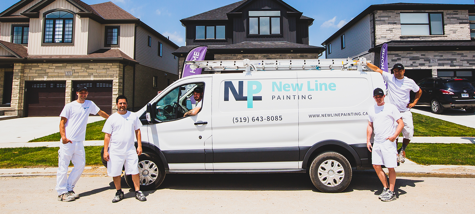 new line painting team with van